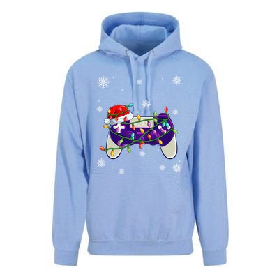 Christmas Santa Hat Video Gamer Controller Xmas Gift Unisex Surf Hoodie