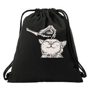 Cat Skeleton Hand Lazy Halloween Costume Cool Bones Kitten Drawstring Bag