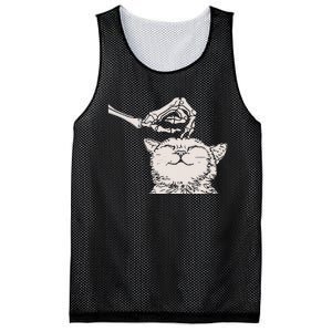 Cat Skeleton Hand Lazy Halloween Costume Cool Bones Kitten Mesh Reversible Basketball Jersey Tank