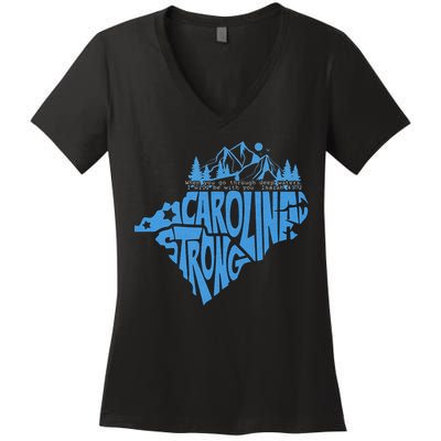 Carolina Strong Hurricane Relief Western Nc Women's V-Neck T-Shirt