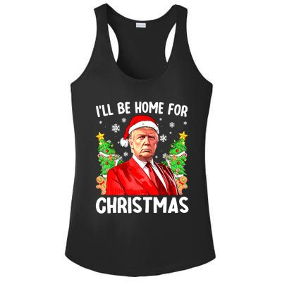 Christmas Santa Hat Ill Be Home For Xmas Funny Trump Gift Ladies PosiCharge Competitor Racerback Tank