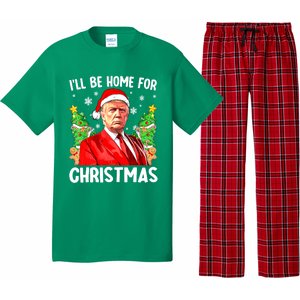 Christmas Santa Hat Ill Be Home For Xmas Funny Trump Gift Pajama Set