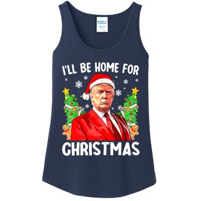 Christmas Santa Hat Ill Be Home For Xmas Funny Trump Gift Ladies Essential Tank