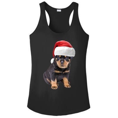 Christmas Santa Hat Rottweiler Gift Ladies PosiCharge Competitor Racerback Tank