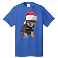 Christmas Santa Hat Rottweiler Gift Tall T-Shirt