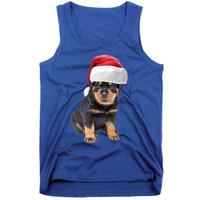 Christmas Santa Hat Rottweiler Gift Tank Top