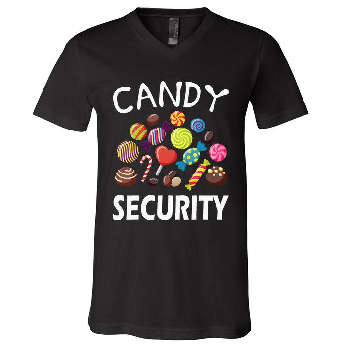 Candy Security Halloween Costume Party V-Neck T-Shirt