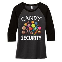 Candy Security Halloween Costume Party Women's Tri-Blend 3/4-Sleeve Raglan Shirt