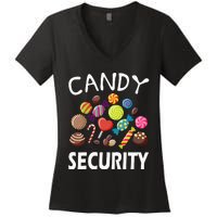 Candy Security Halloween Costume Party Women's V-Neck T-Shirt