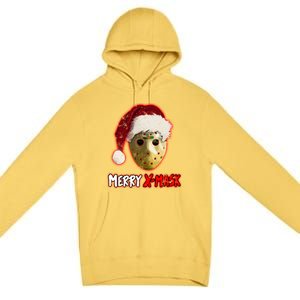 Christmas Santa Horror Hockey Mask XMask Funny Gift Premium Pullover Hoodie