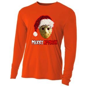 Christmas Santa Horror Hockey Mask XMask Funny Gift Cooling Performance Long Sleeve Crew