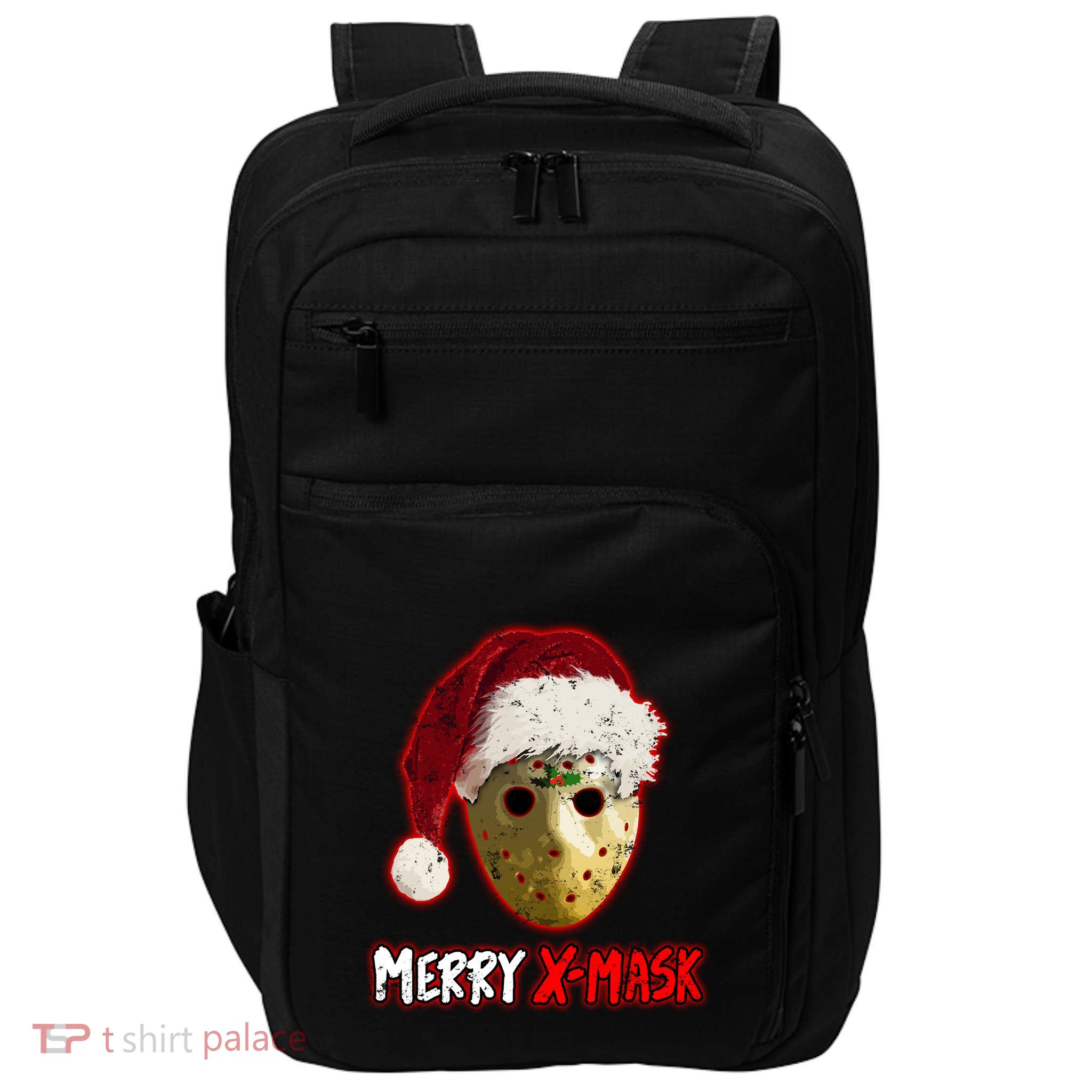 Christmas Santa Horror Hockey Mask XMask Funny Gift Impact Tech Backpack