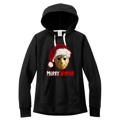 Christmas Santa Horror Hockey Mask XMask Funny Gift Women's Fleece Hoodie