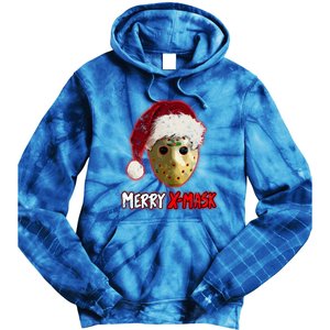 Christmas Santa Horror Hockey Mask XMask Funny Gift Tie Dye Hoodie