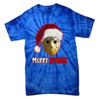 Christmas Santa Horror Hockey Mask XMask Funny Gift Tie-Dye T-Shirt