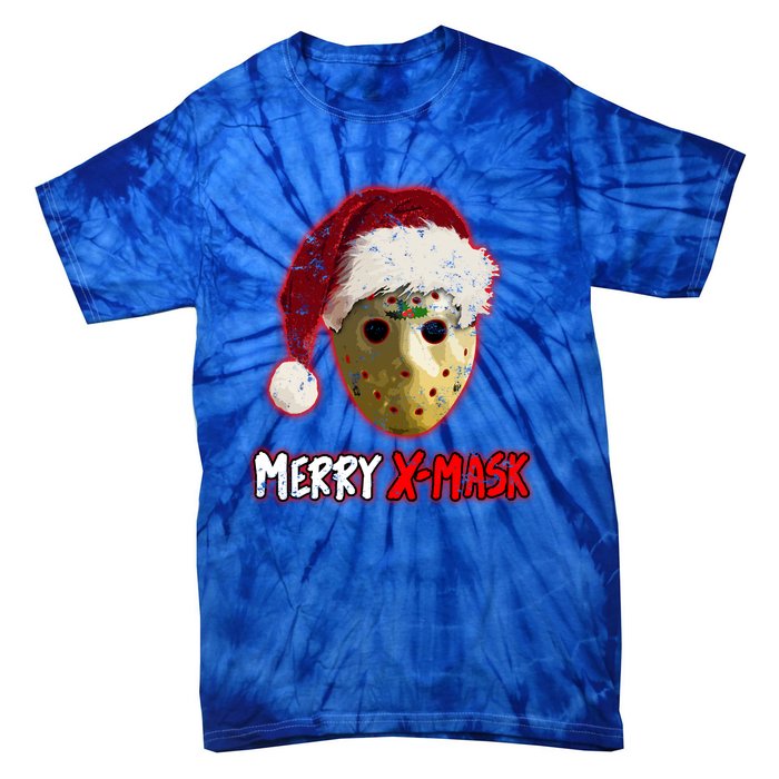 Christmas Santa Horror Hockey Mask XMask Funny Gift Tie-Dye T-Shirt