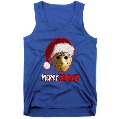 Christmas Santa Horror Hockey Mask XMask Funny Gift Tank Top
