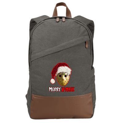 Christmas Santa Horror Hockey Mask XMask Funny Gift Cotton Canvas Backpack