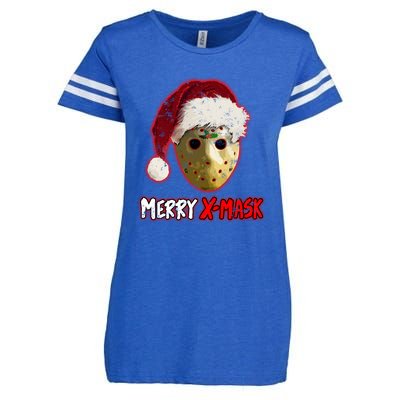 Christmas Santa Horror Hockey Mask XMask Funny Gift Enza Ladies Jersey Football T-Shirt