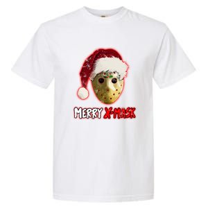 Christmas Santa Horror Hockey Mask XMask Funny Gift Garment-Dyed Heavyweight T-Shirt