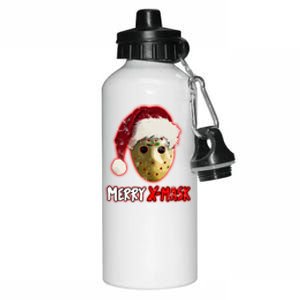 Christmas Santa Horror Hockey Mask XMask Funny Gift Aluminum Water Bottle