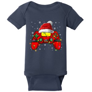 Christmas Santa Hat Video Game Controller Gamer Boy Teens Baby Bodysuit