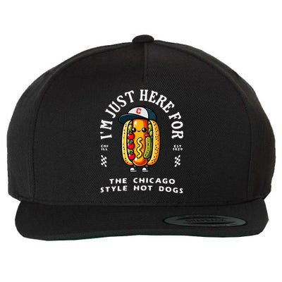 Chicago Style Hot Dog Lover Chicago Foodie Wool Snapback Cap