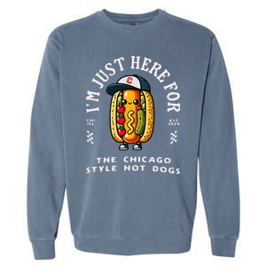 Chicago Style Hot Dog Lover Chicago Foodie Garment-Dyed Sweatshirt