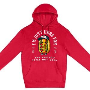 Chicago Style Hot Dog Lover Chicago Foodie Premium Pullover Hoodie