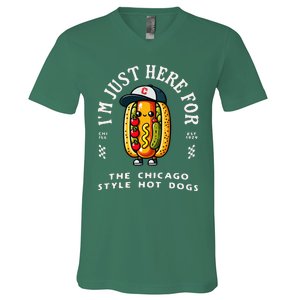 Chicago Style Hot Dog Lover Chicago Foodie V-Neck T-Shirt