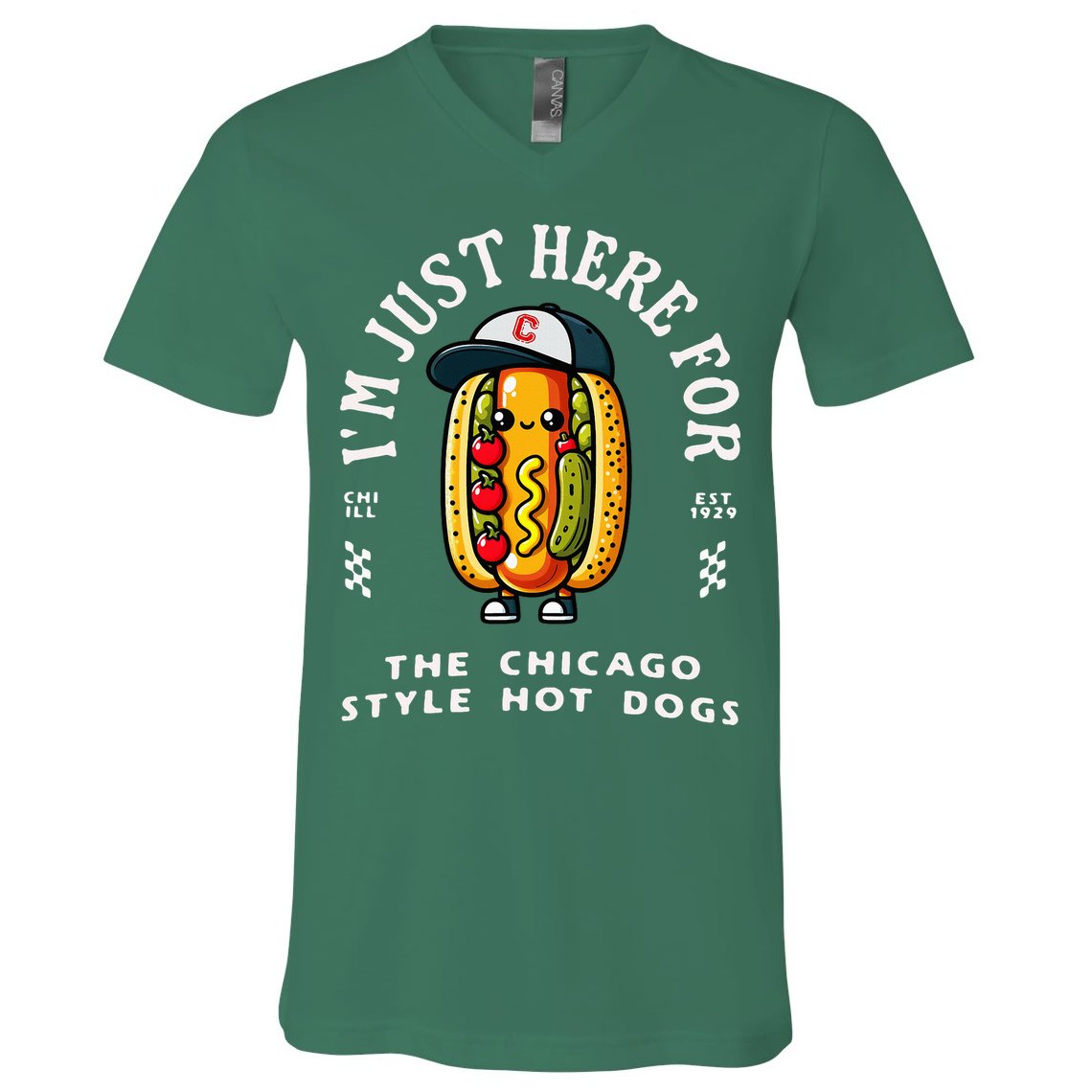 Chicago Style Hot Dog Lover Chicago Foodie V-Neck T-Shirt