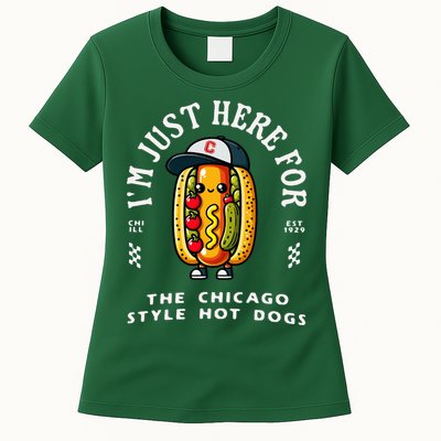 Chicago Style Hot Dog Lover Chicago Foodie Womens T-Shirt