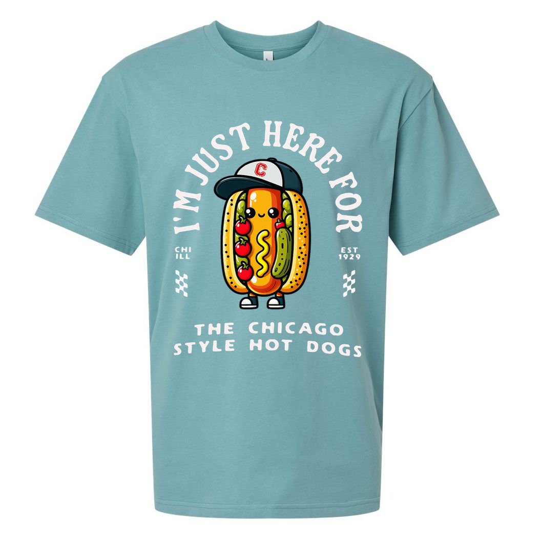 Chicago Style Hot Dog Lover Chicago Foodie Sueded Cloud Jersey T-Shirt