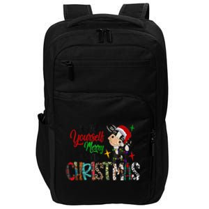 Cow Santa Have Yourself Merry Little Christmas Western Xmas Gift Impact Tech Backpack