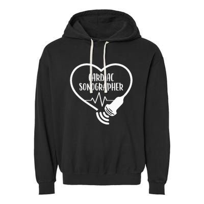 Cardiac Sonographer Heart Scanning RDCS Echocardiographer Garment-Dyed Fleece Hoodie