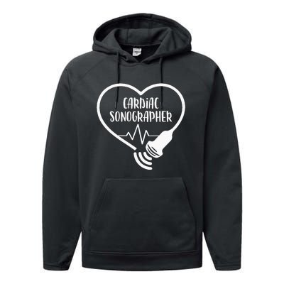 Cardiac Sonographer Heart Scanning RDCS Echocardiographer Performance Fleece Hoodie