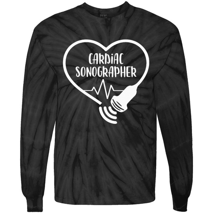 Cardiac Sonographer Heart Scanning RDCS Echocardiographer Tie-Dye Long Sleeve Shirt