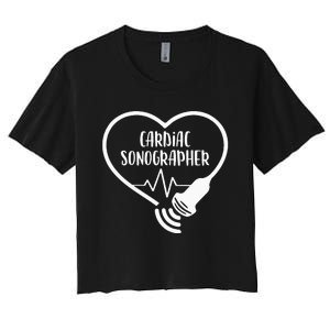 Cardiac Sonographer Heart Scanning RDCS Echocardiographer Women's Crop Top Tee