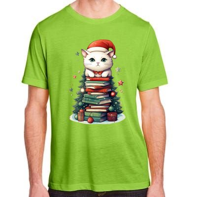 Cat Santa Hat Christmas Tree Book Lover Catmas Family Xmas Gift Adult ChromaSoft Performance T-Shirt