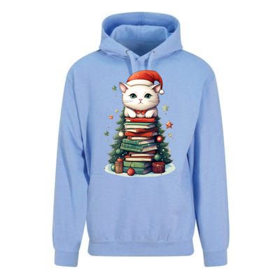 Cat Santa Hat Christmas Tree Book Lover Catmas Family Xmas Gift Unisex Surf Hoodie