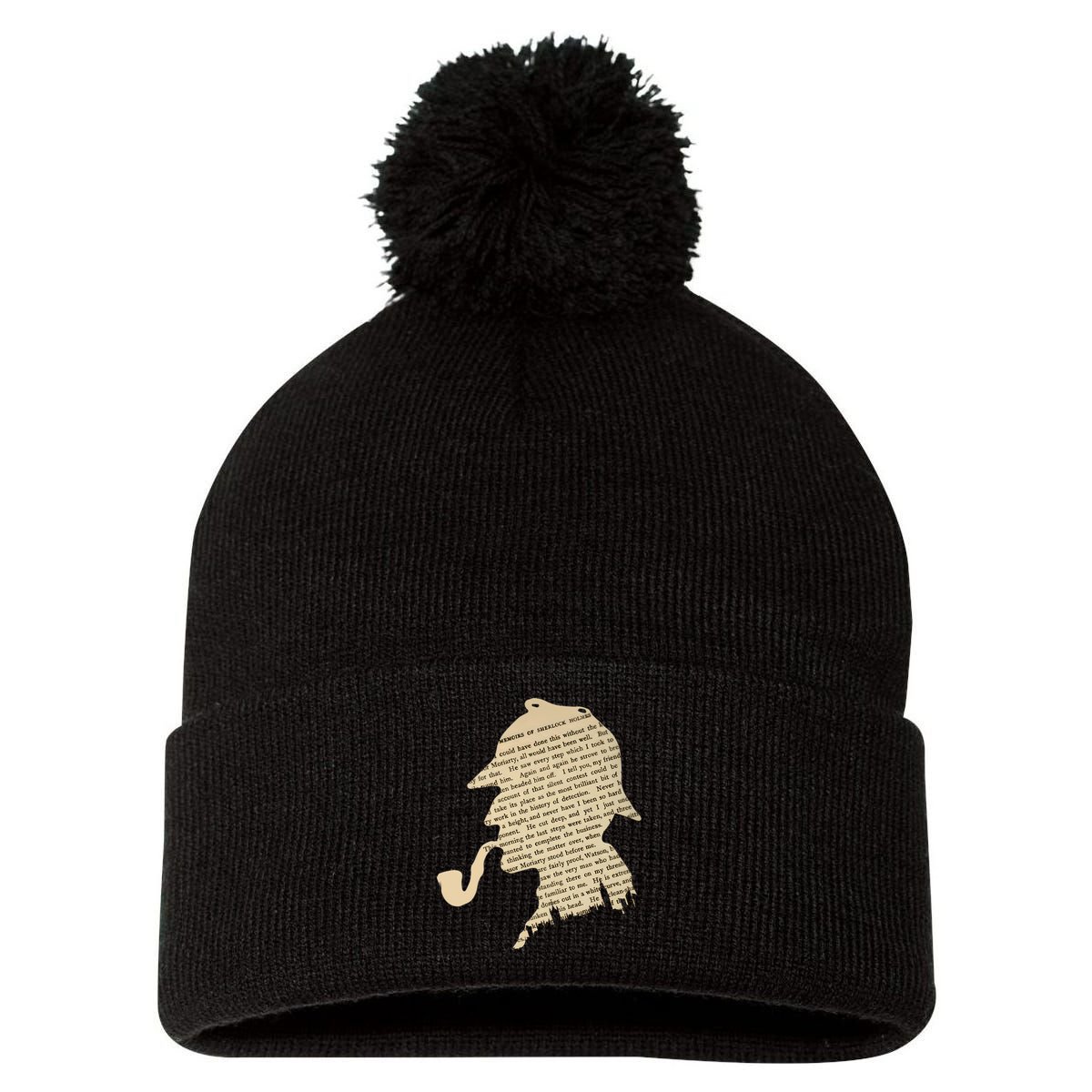 Classic Sherlock Holmes T-Shirt Pom Pom 12in Knit Beanie