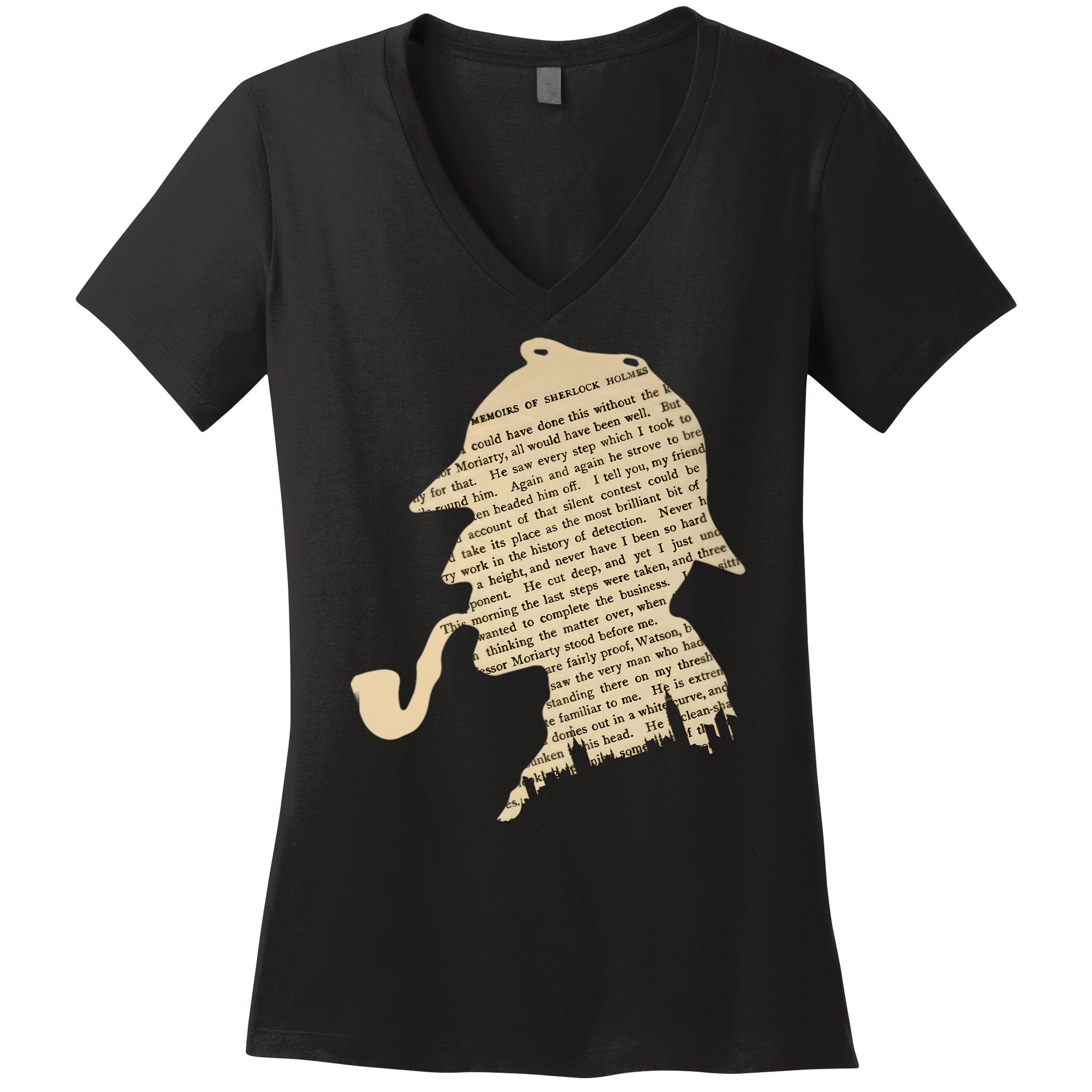 Classic Sherlock Holmes T-Shirt Women's V-Neck T-Shirt