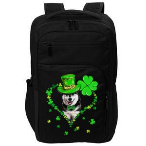 Cute Siberian Husky Saint Patrick's Day Dogs Dad Mom Impact Tech Backpack