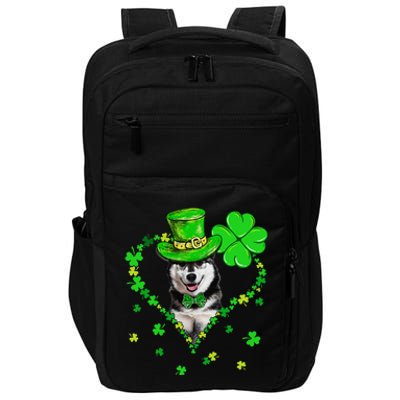 Cute Siberian Husky Saint Patrick's Day Dogs Dad Mom Impact Tech Backpack