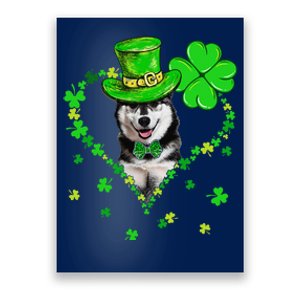 Cute Siberian Husky Saint Patrick's Day Dogs Dad Mom Poster