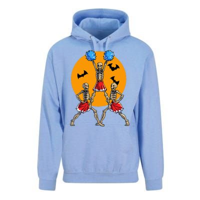 Cheerleading Skeleton Halloween Cheer Skeleton Cheerleader Unisex Surf Hoodie