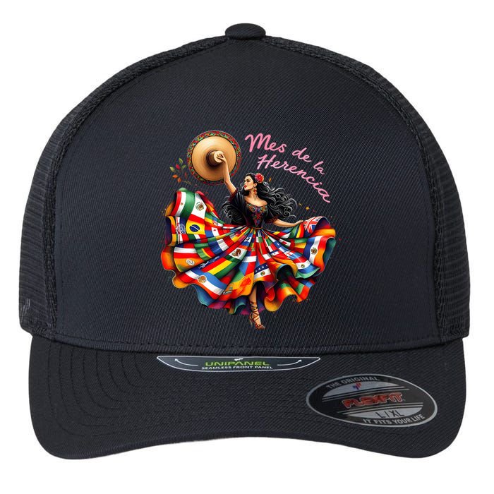 Celebrate Spanish Hispana Mes De La Herencia Hispana Flexfit Unipanel Trucker Cap