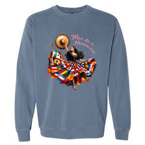 Celebrate Spanish Hispana Mes De La Herencia Hispana Garment-Dyed Sweatshirt