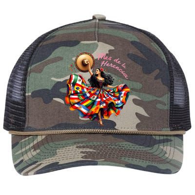 Celebrate Spanish Hispana Mes De La Herencia Hispana Retro Rope Trucker Hat Cap