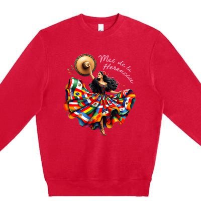 Celebrate Spanish Hispana Mes De La Herencia Hispana Premium Crewneck Sweatshirt